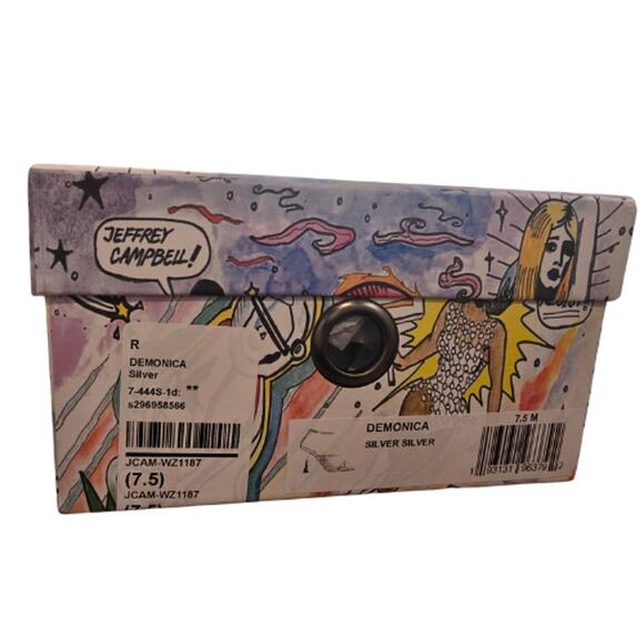 Jeffrey Campbell Demonica Sandal in Silver EUC Size 7.5 - Picture 6 of 7